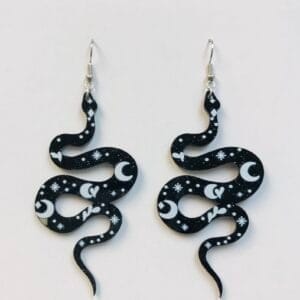 Whims goth Luna Snake Earrings