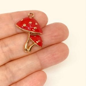 2mushroomcharm 4pieces Red Mushroom Charm
