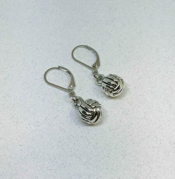 3D_volleyball_earrings 3D Volleyball Leverback Earrings