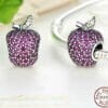 925_Sterling_Silver_Swarovski_Crystal_Apple_Charm Swarovski Crystal Apple Pandora style Charm