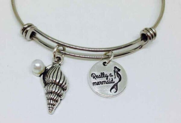 Bangle_With_Narrow_Shell_Mermaid I am really a mermaid bangle