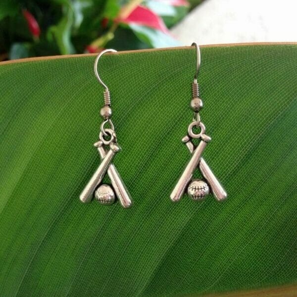 baseball bat earrings