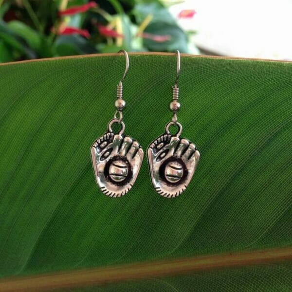 baseball glove mitten earrings