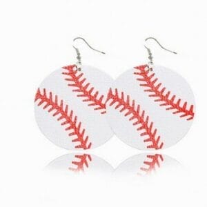 Leather Baseball Earrings Wholesale Softball