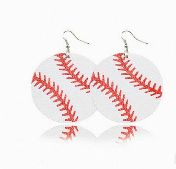 Baseball_leather_earrings Leather Baseball Earrings Wholesale Softball