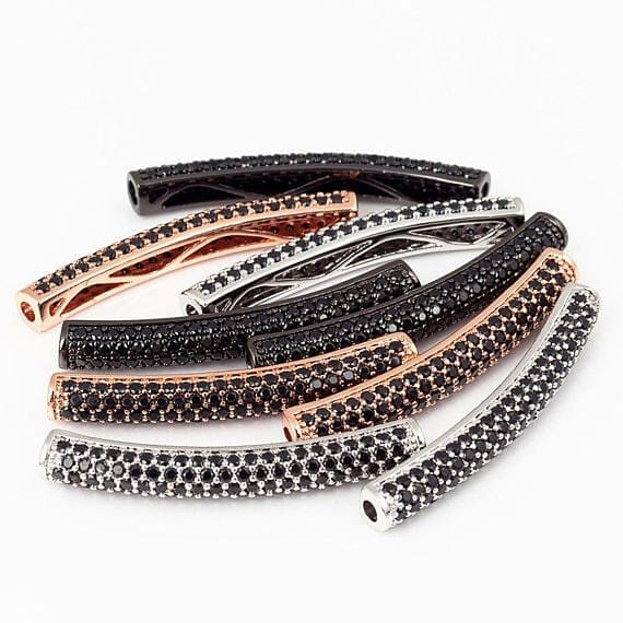 Nami Micro Half Full Pave Tube, Black