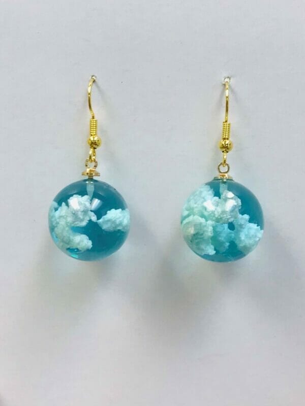 Blue Sky White Clouds Earrings