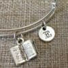 book journalist bangle bracelet initial