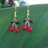 red cherry earrings