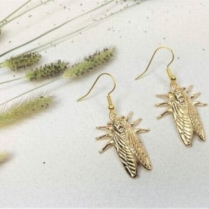 CicadaEarrings Gold Bug Novelty Earrings, Cicada Jewelry