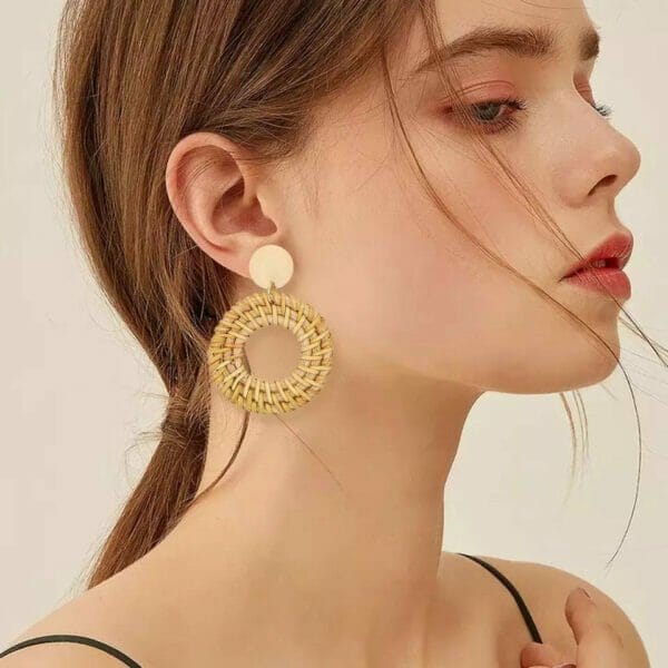 Circle Hoop Dangle Weave Earring Wholesale