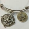 No Matter Where Bangle Bracelet Compass Graduation Grads