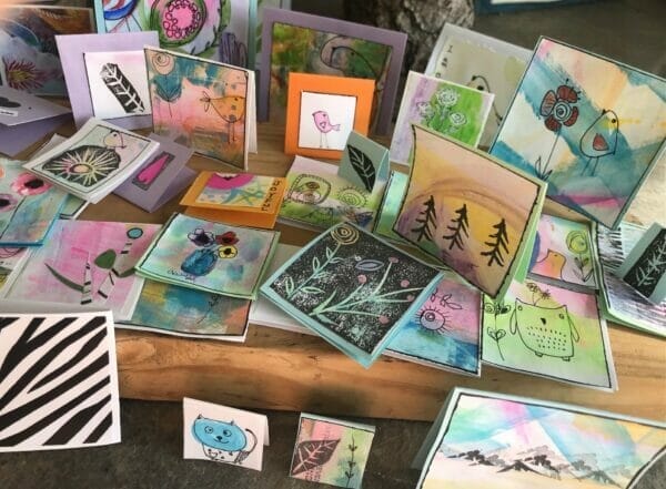 Craftnotecardsuplifting 4pcs Handpainted Love Note Cards Gift Cards Raindom Picks