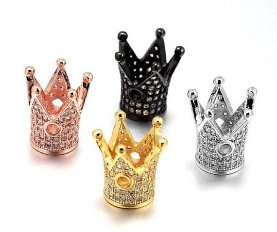 Crown Micro Pave Spacer Beads