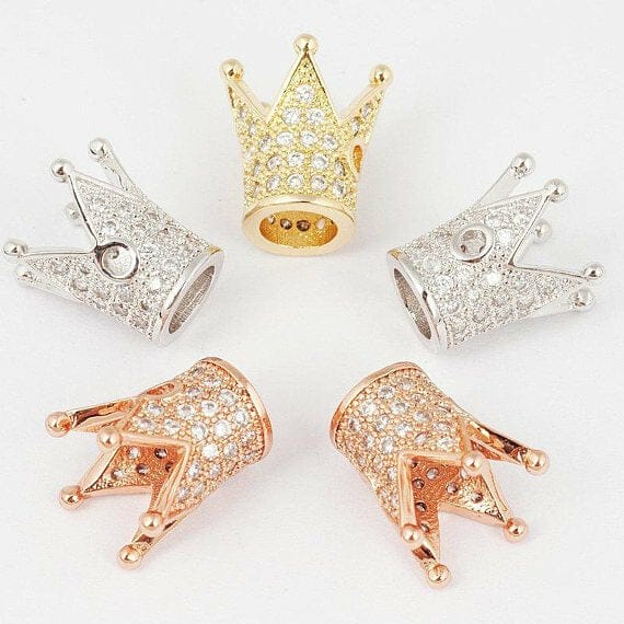 Crown Micro Pave Spacer Beads