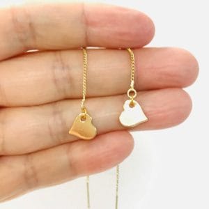Dainty Heart Threader Earrings