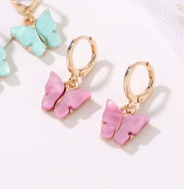 DeepPinkButterflyEarrings Mariposa Butterfly Earrings