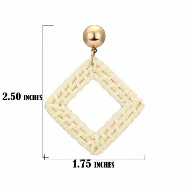 Diamond_shape_woven_earring Diamond loop Weave Wicker Earrings