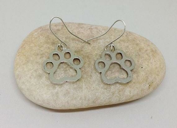 dog paw earrings