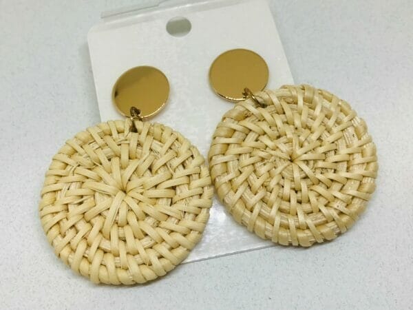 Geometric Woven Wicker Hoop Earrings