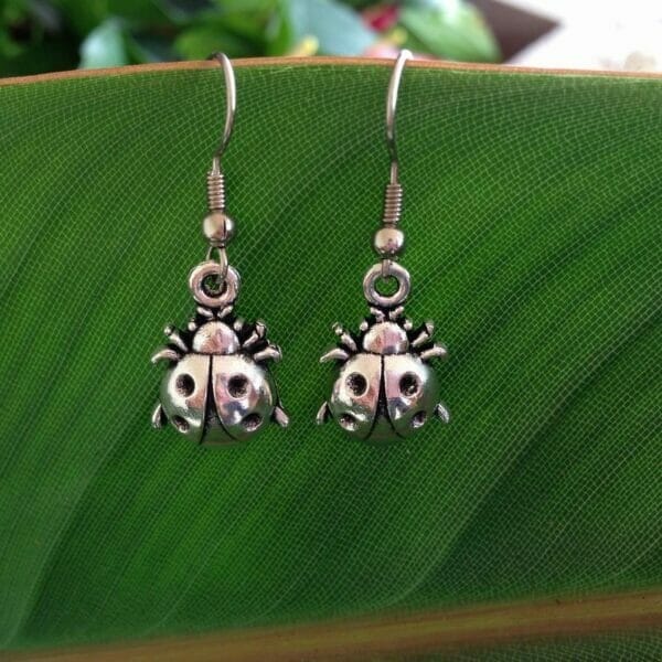 Earrings_Beatles beetle earrings insect earrings