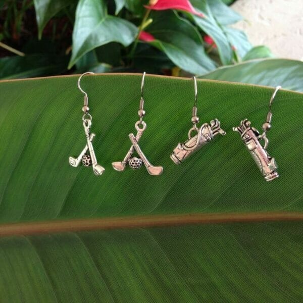 Earrings_Golf_Stick_Bag Golf Earrings Golf Bag Earring, Golf Cart Jewelry
