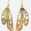 Gold Butterfly Wing Moon Phase Earrings, Dragonfly Wing Fantasy Earrings