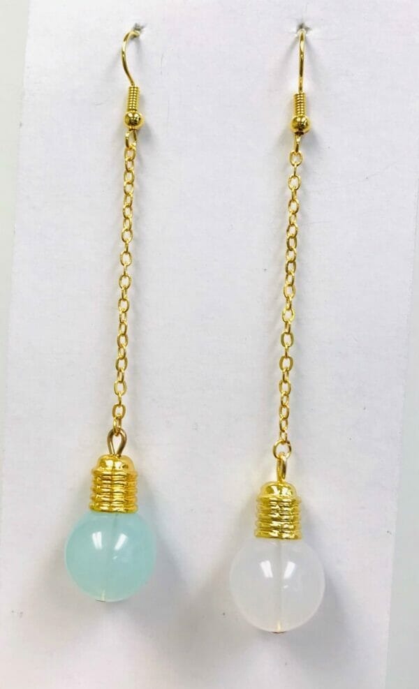 mismatch light bulb long dangle earrings