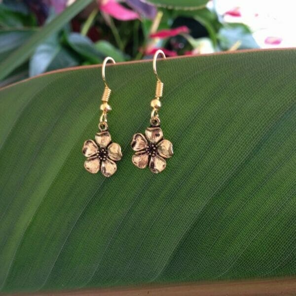 Hibicus_Flower_Earrings_GD Hibiscus Earrings Gold or Silver
