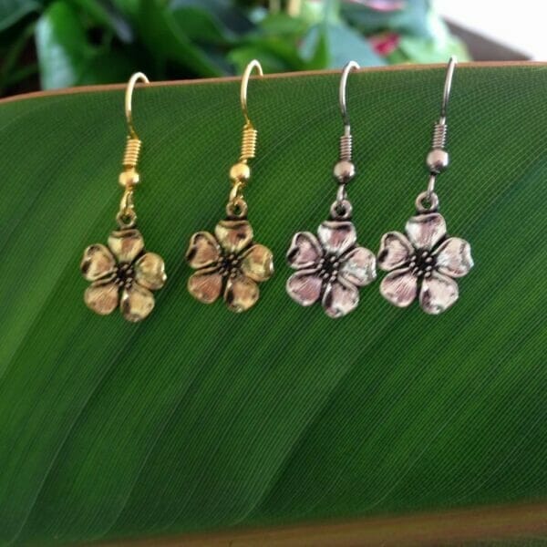 Hibiscus Earrings Gold or Silver