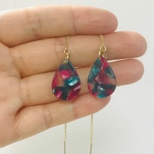 Wholesale Acrylic Teardrop Threader Earrings