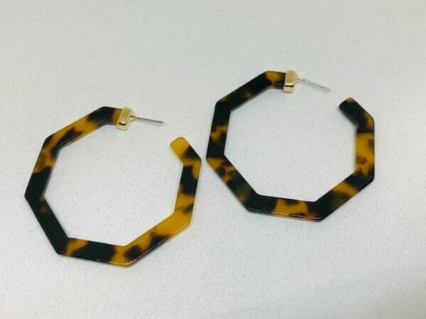 IMG_1147 Octagon Acetate Tortoise Shell earrings