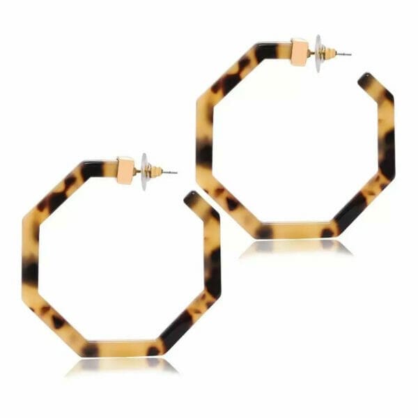 IMG_1217 Octagon Acetate Tortoise Shell earrings