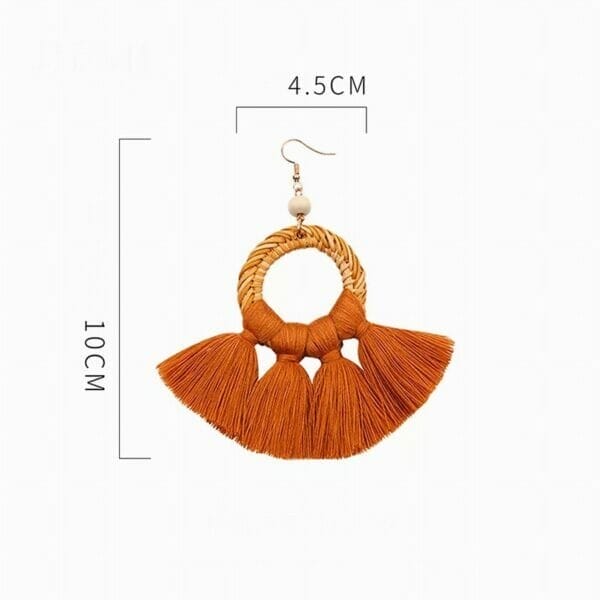 Rattan Chandelier Tassel Earrings