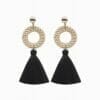 Rattan Chandelier Tassel Seashell Earrings