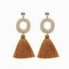 Rattan Chandelier Tassel Seashell Earrings