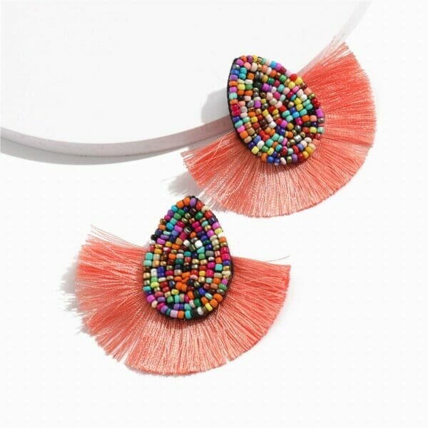 IMG_1508 Woven Beaded Chandelier Earrings