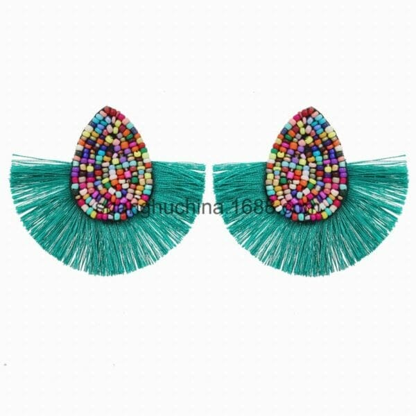 IMG_1512 Woven Beaded Chandelier Earrings