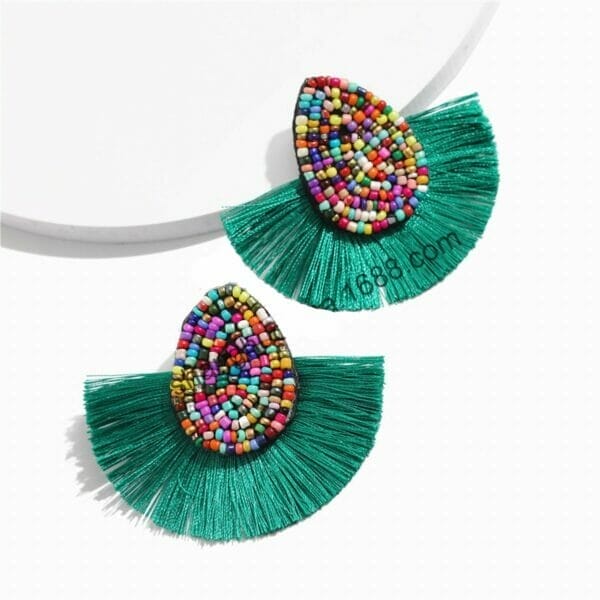 IMG_1514 Woven Beaded Chandelier Earrings