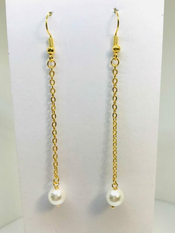 IMG_1894 Long Dangle Fresh Water Pearl Earrings