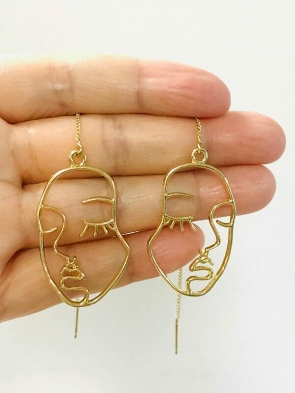 IMG_1976 Wholesale Hollow Abstract Face Threaders Earrings