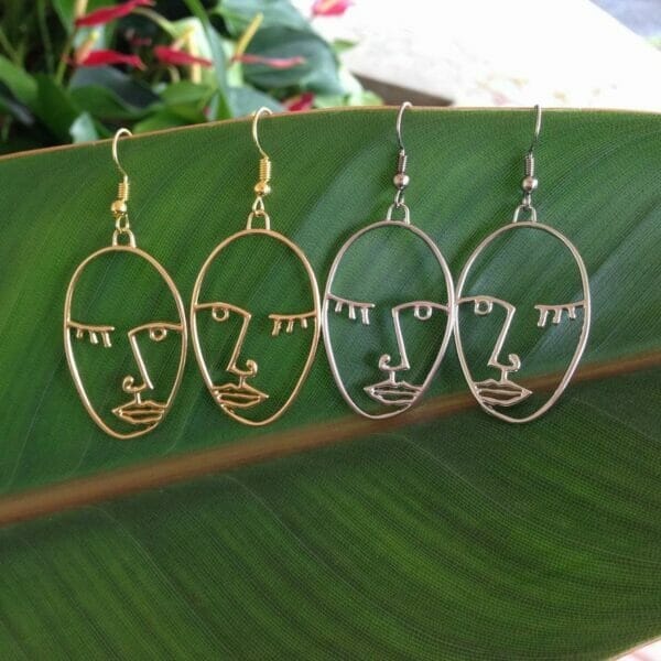 Human Face Statement Earrings