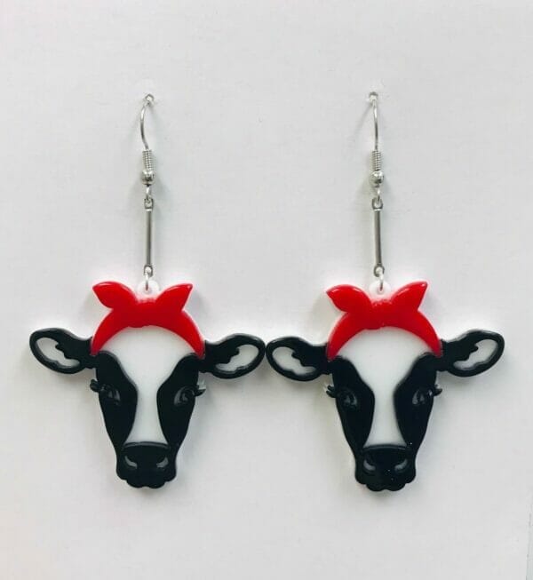 funny cow earrings