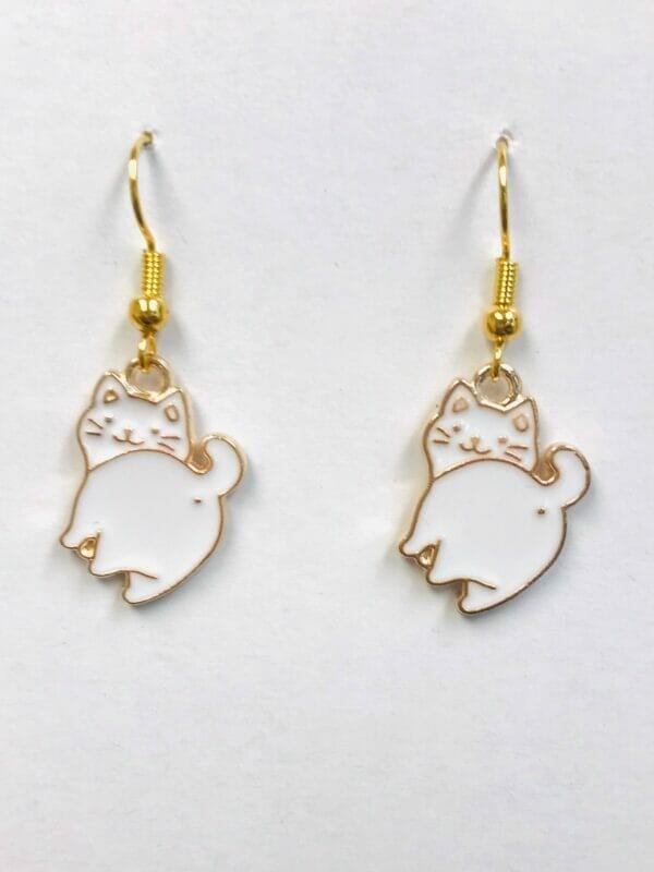 Black and White Cat Butt Earrings