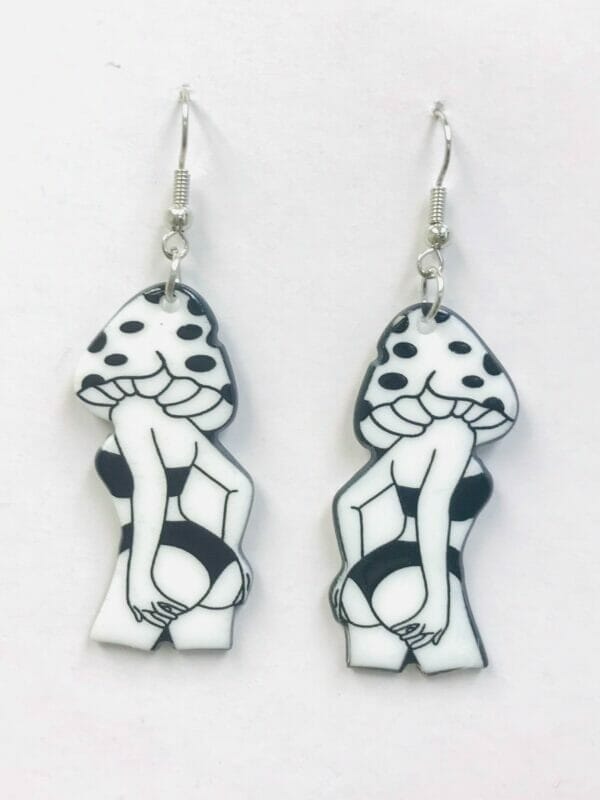 IMG_4628 Mushroom Female Acrylic Earrings