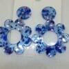 Blue Acrylic Flower Hippy Earrings