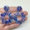 Blue Acrylic Flower Hippy Earrings