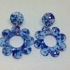 Blue Acrylic Flower Hippy Earrings