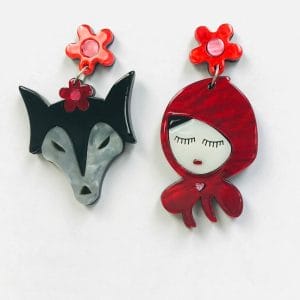 Little Red Riding Hood And Wolf Earrings