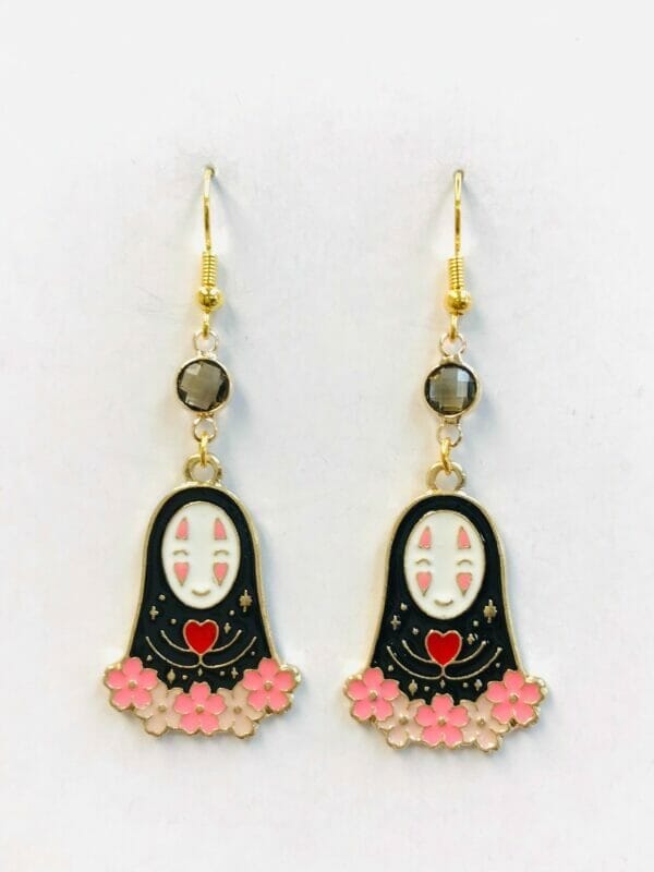 IMG_6096 Japanese Anime Earrings Grey Stone Earrings